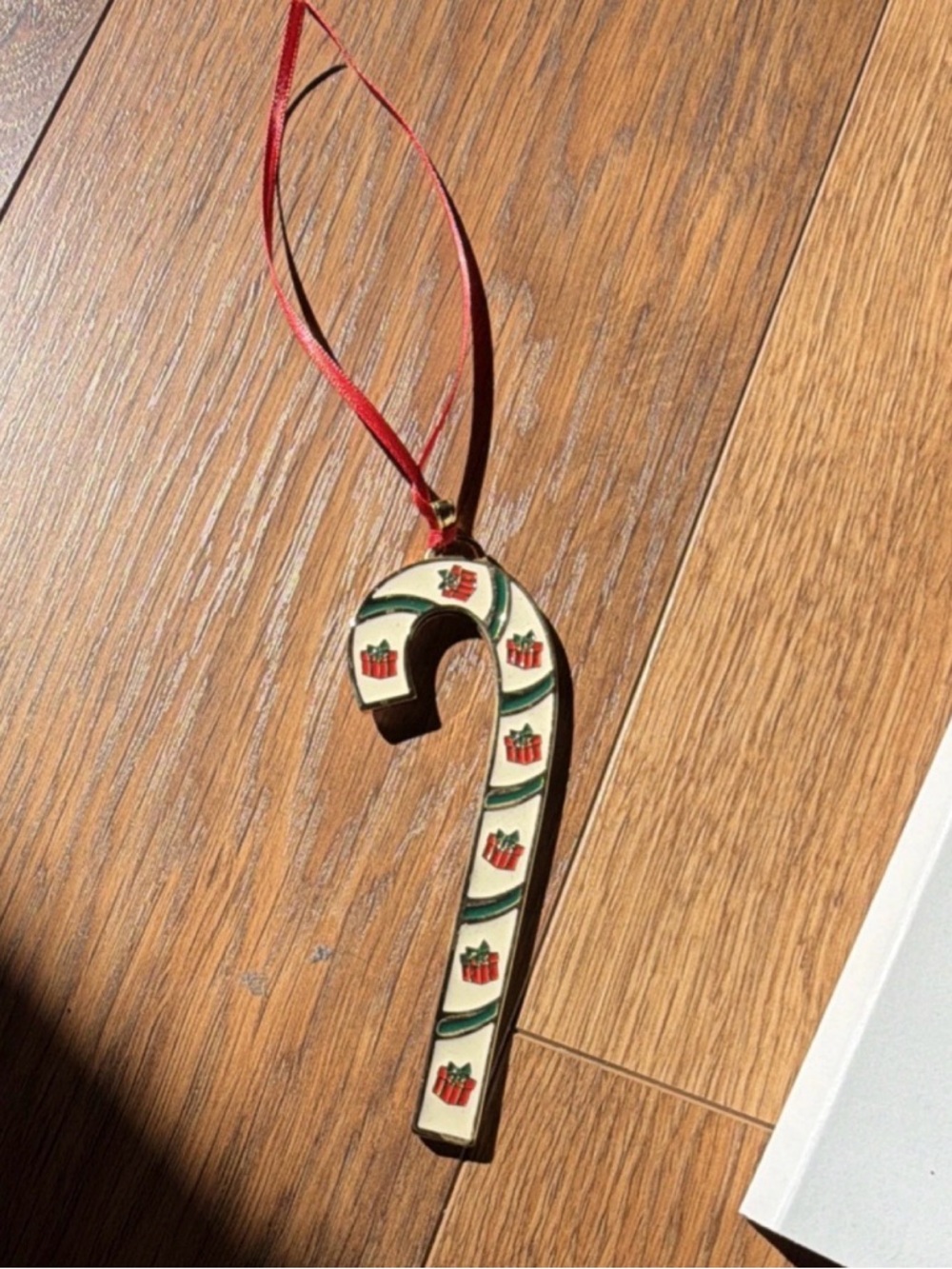 Festive Candy Cane Ornament with Red Ribbon - will take lowballs